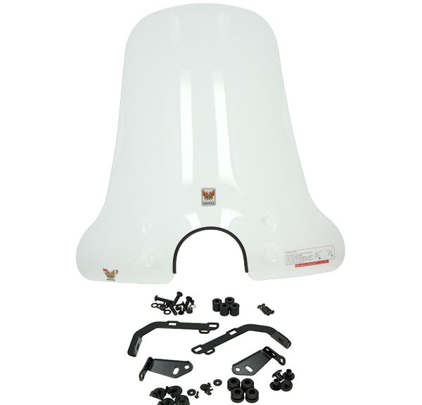 Pare-brise Isotta avec kit de montage, phare rond haut transparent — compatible avec AGM