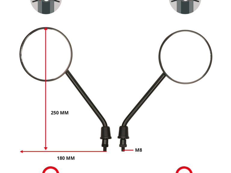 Spiegelset Agm Origineel Zwart Agm Goccia Gev1000