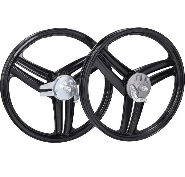 wielset fast-arrow compleet 3-spaaks 17 inch zwart glans peugeot