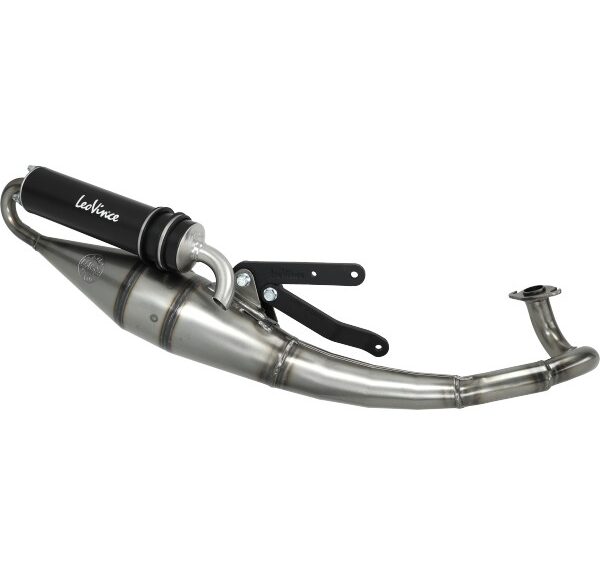 uitlaat Leovince 2t hand made TT zwart jet force