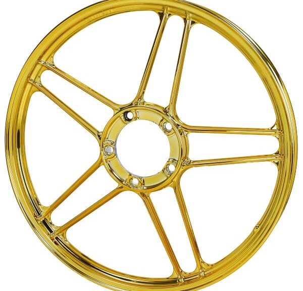 voorwiel/achterwiel fast-arrow goud/chroom puch maxi