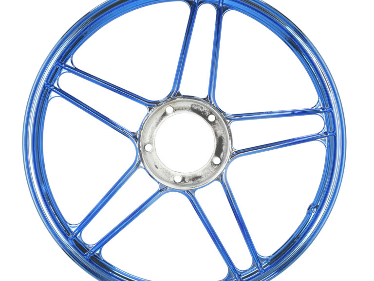 Voorwiel/achterwiel Fast-arrow Blauw/chroom Puch Maxi