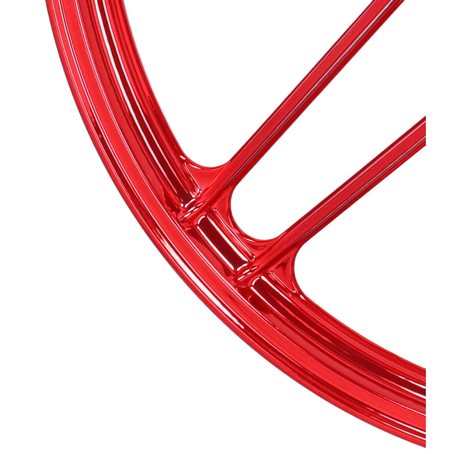 Voorwiel/achterwiel Fast-arrow Rood/chroom Voor Puch Maxi - Afbeelding 2