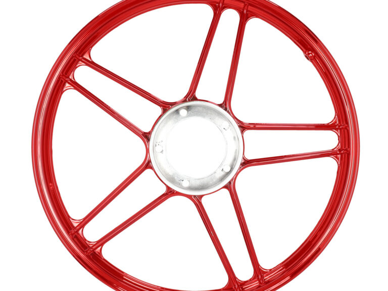 Voorwiel/achterwiel Fast-arrow Rood/chroom Puch Maxi