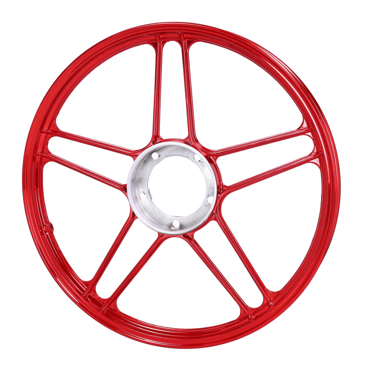 Voorwiel/achterwiel Fast-arrow Rood/chroom Voor Puch Maxi - Afbeelding 5