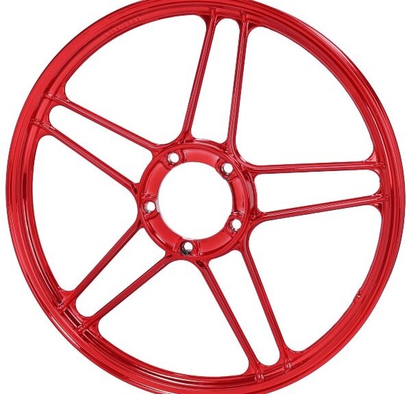 voorwiel/achterwiel fast-arrow rood/chroom puch maxi