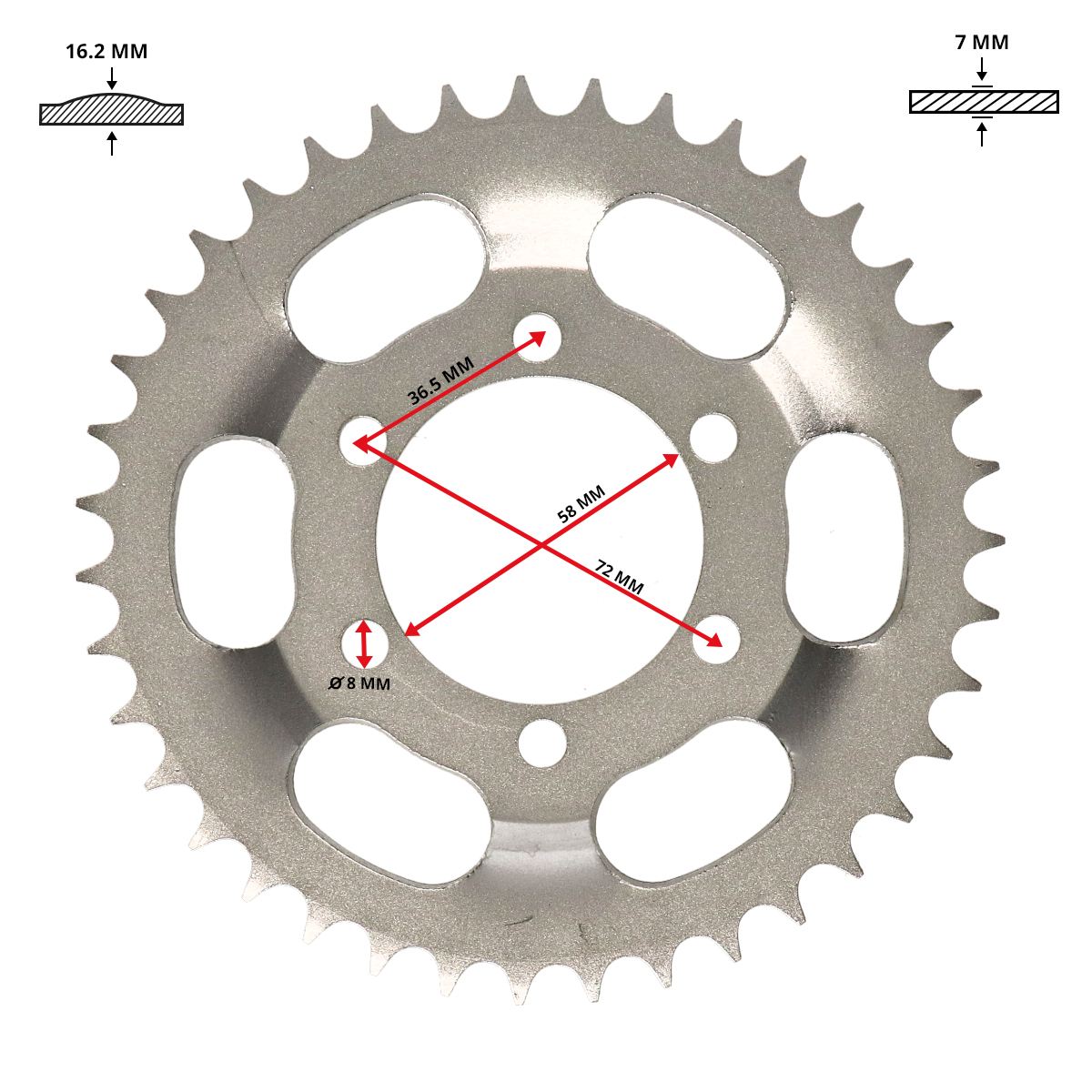 Achterkettingwiel Dmp 428 39t Voor Zündapp K80 - Afbeelding 2