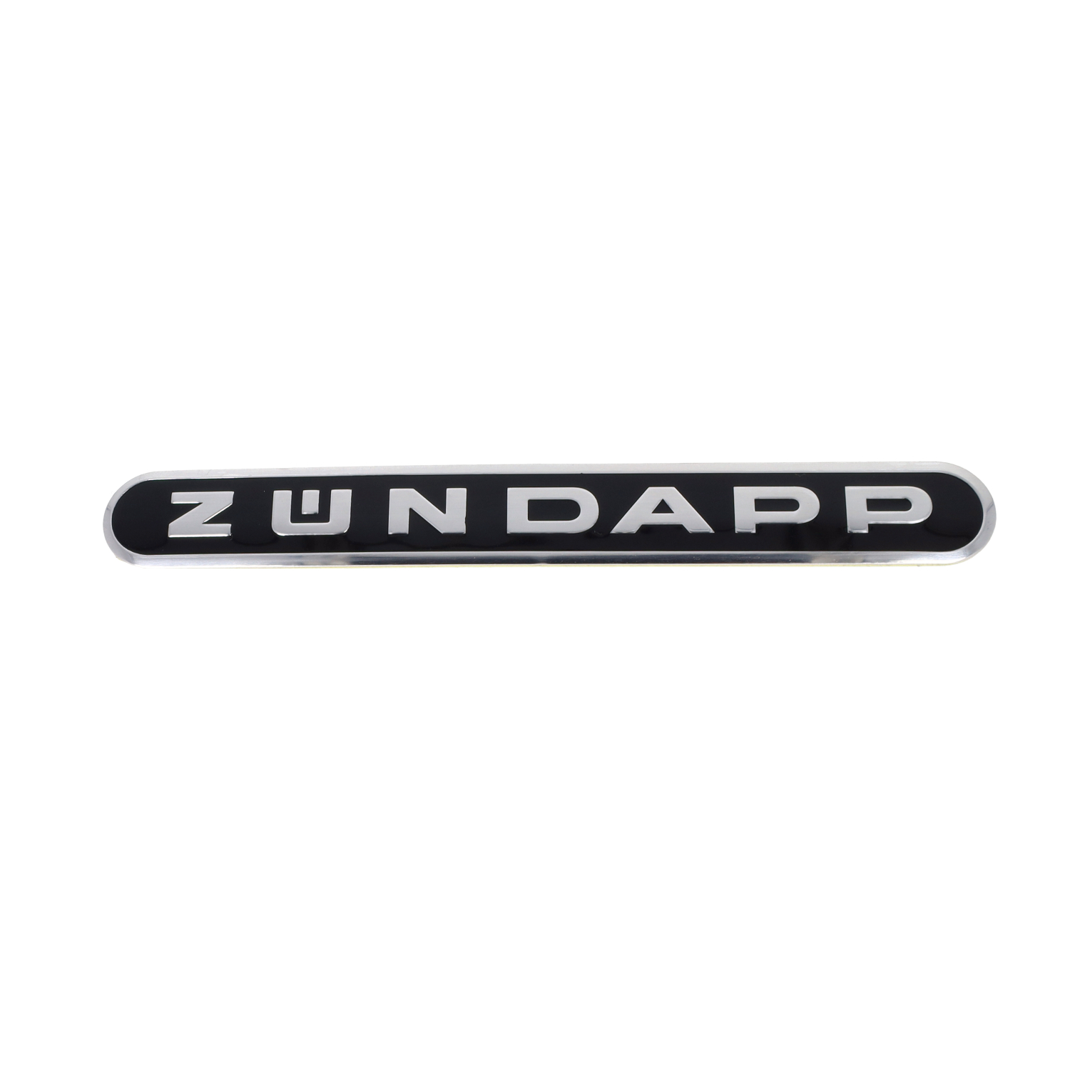 Zündapp logo sticker langwerpig aluminium zwart brommer