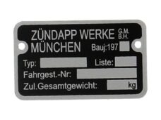 Framenummer plaatje voor Zündapp brommer 197-serie