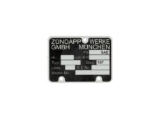 Motorblok nummerplaatje Zündapp brommer serie 197
