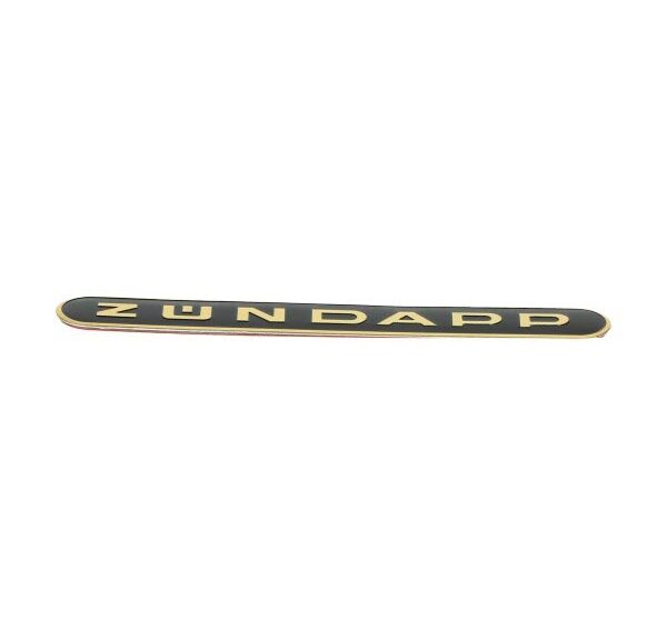 Zündapp sticker woord langwerpig zwart goud metaal brommer