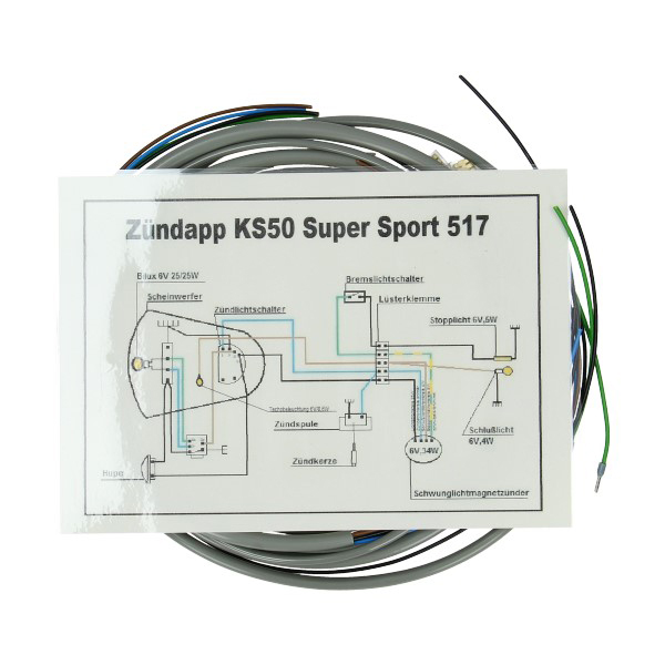 Grijze kabelboom voor Zündapp KS50 Supersport type 517