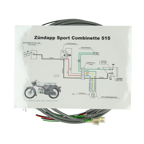 Kabelboom grijs voor Zündapp Sport Combinette 515 brommer
