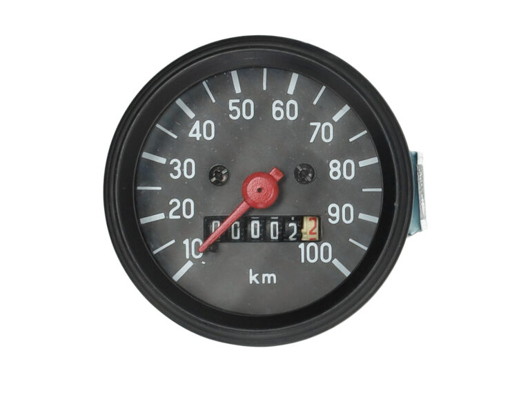 Km tellerklok 100 km/u model VDO zwart 60mm — geschikt voor Puch