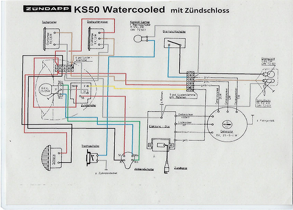 Kabelboom contactslot model grijs — geschikt voor Zündapp ks50 LC