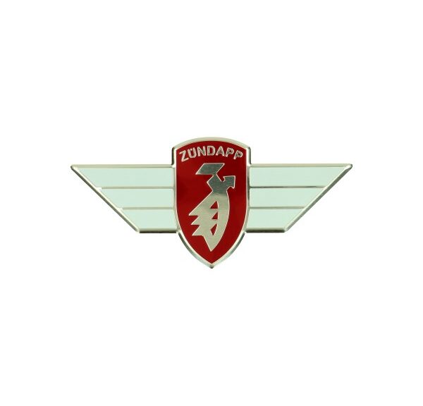 Sticker logo stuur rood/wit/zilver — geschikt voor Zündapp