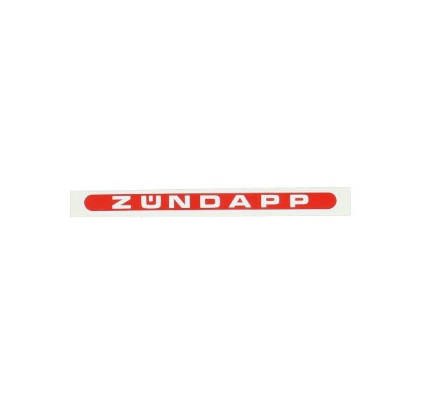 sticker woord [zundapp] langwerpig rood/wit