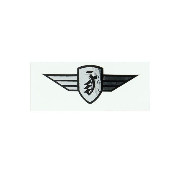 Sticker logo vleugel chroom/zwart — geschikt voor Zündapp