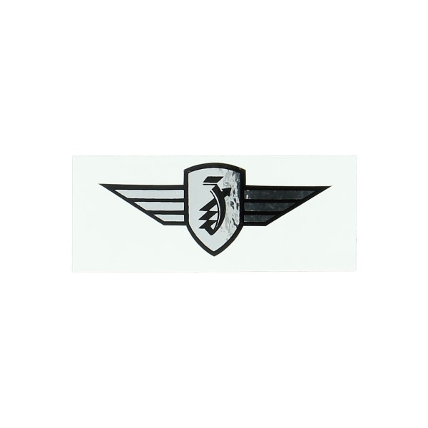 Vleugel logo sticker chroom zwart voor Zündapp brommer