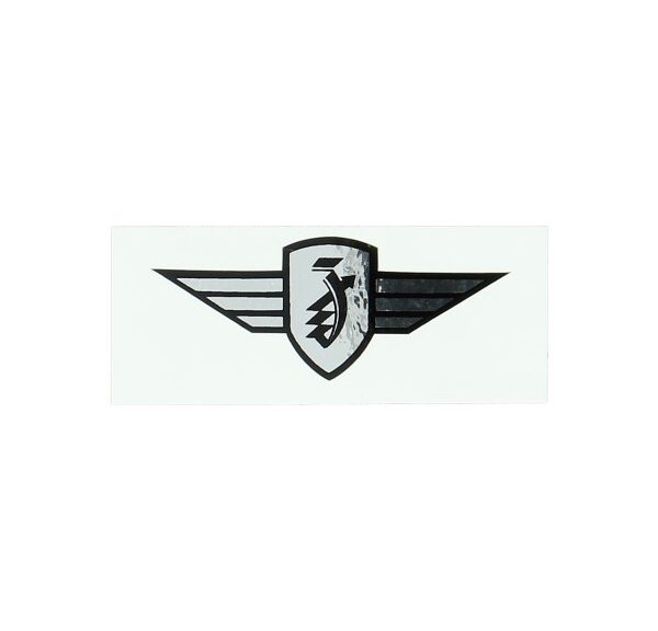 sticker logo vleugel chroom/zwart zundapp