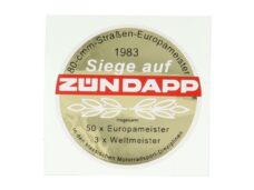 Ronde tanksticker goud rood voor Zündapp Trophy 1983