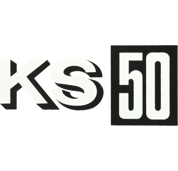 Sticker zijscherm 1976-1977 wit/zwart — geschikt voor Zündapp ks50