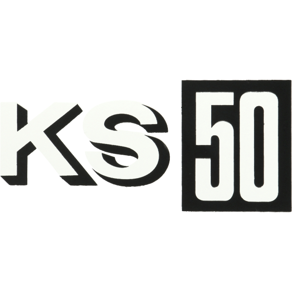 Sticker zijscherm wit zwart Zündapp KS50 1976-1977