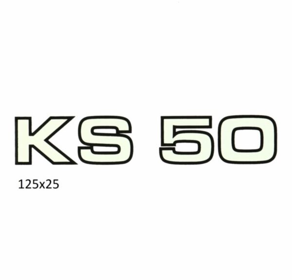 sticker zijscherm wit/zwart Zundapp KS50 529
