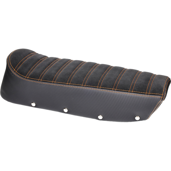 Buddyseat Denfeld suède carbon oranje voor Zündapp brommer