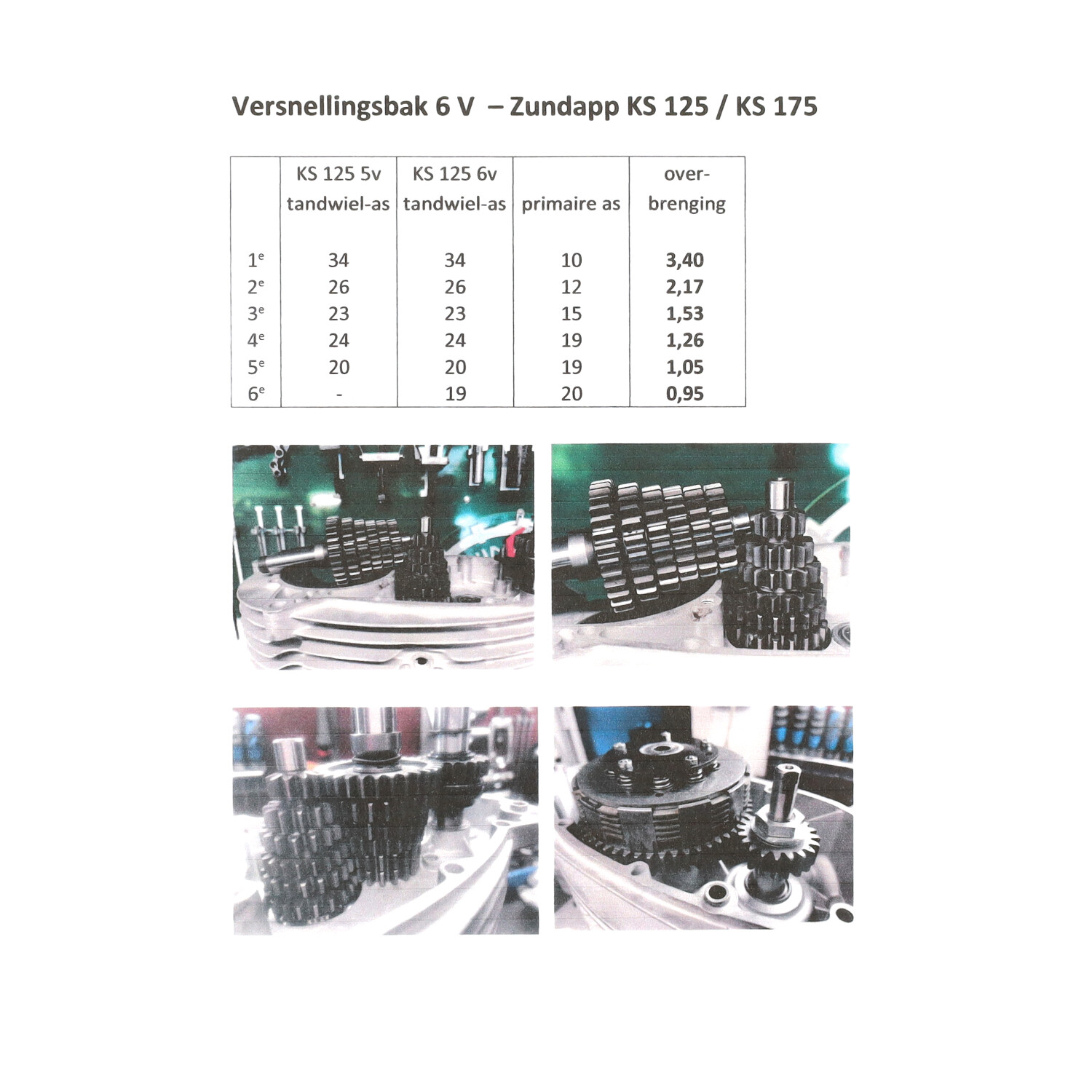 Versnellingsbak Schmitt 6-speed Voor Zündapp Ks125 / Ks175 - Afbeelding 6