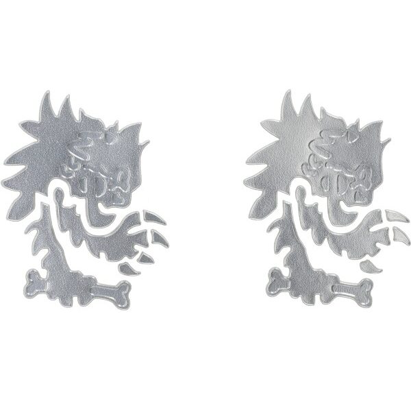 sticker malossi 3D leeuw 10cm zilver 2pcs 3313736.20