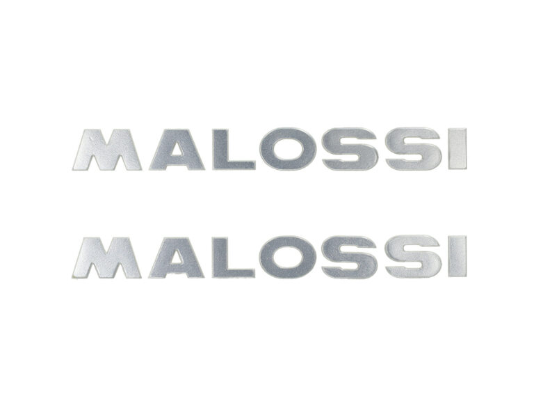 Sticker Malossi woord [malossi] 3D 21cm zilver