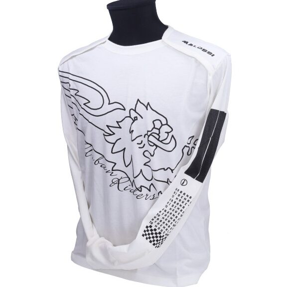 t-shirt lange mouwen malossi Bar Code L wit/zwart 4115282.w5
