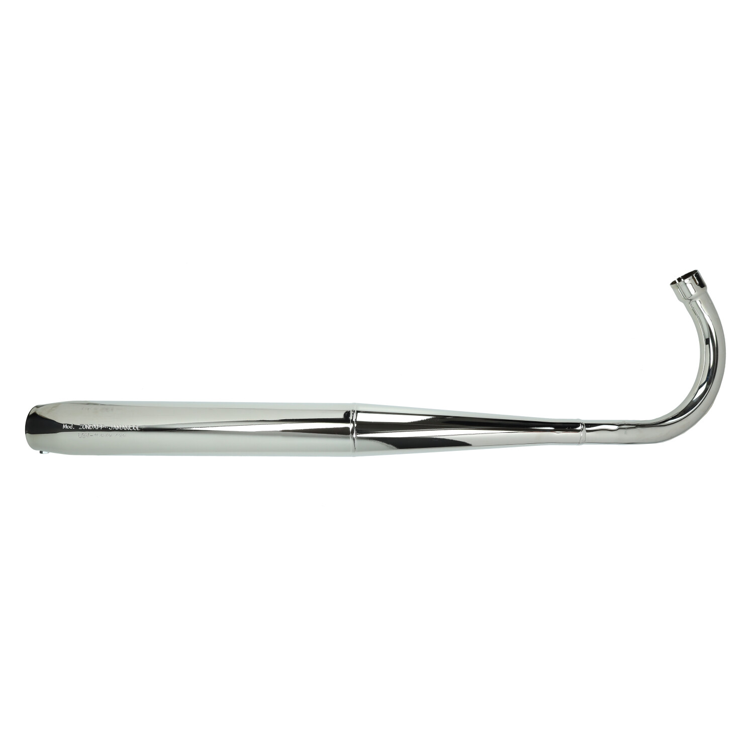 Fluisteruitlaat chroom 1 knik 36/32mm voor Zündapp brommer