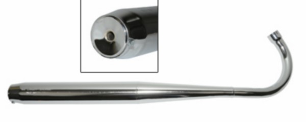 Chromen fluisteruitlaat met 1 knik 36/32mm voor Zündapp bromfiets