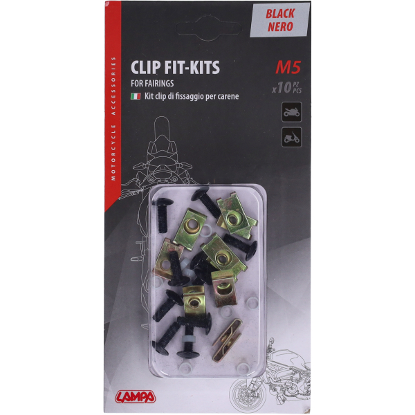 Lampa Clip Fit-Kits speednut bout set M5 zwart kapdelen scooter brommer