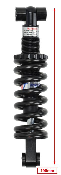 Schokbreker Achter Mono Instelbaar 190mm Zwart Voor Fatbike V8 / V20 - Afbeelding 4