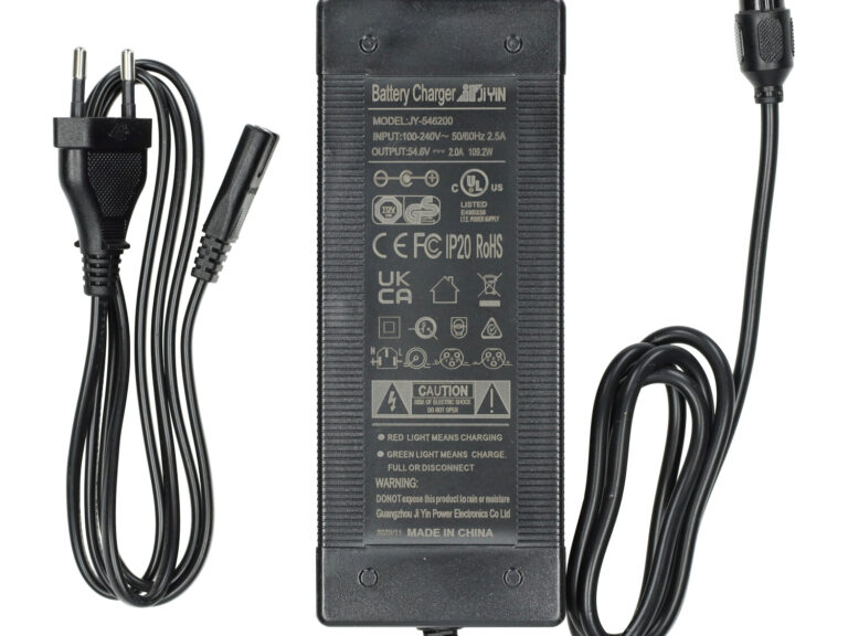 Acculader 3-polig Gx16 Input 100-240v - 50/60hz 2.5a - Output 54.6v 2.0a 109.2w Fatbike