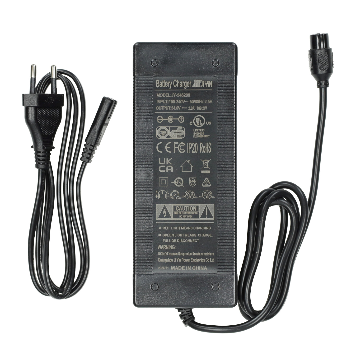 Acculader 54.6v 2a Gx16 3-polig Voor Fatbike (48v Accu) - Afbeelding 3