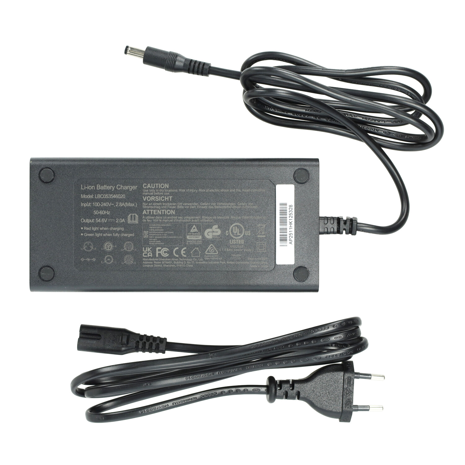 Acculader 54.6v 2a (dc 5.5/2.1) Voor Fatbike V8 En V20 - Afbeelding 2