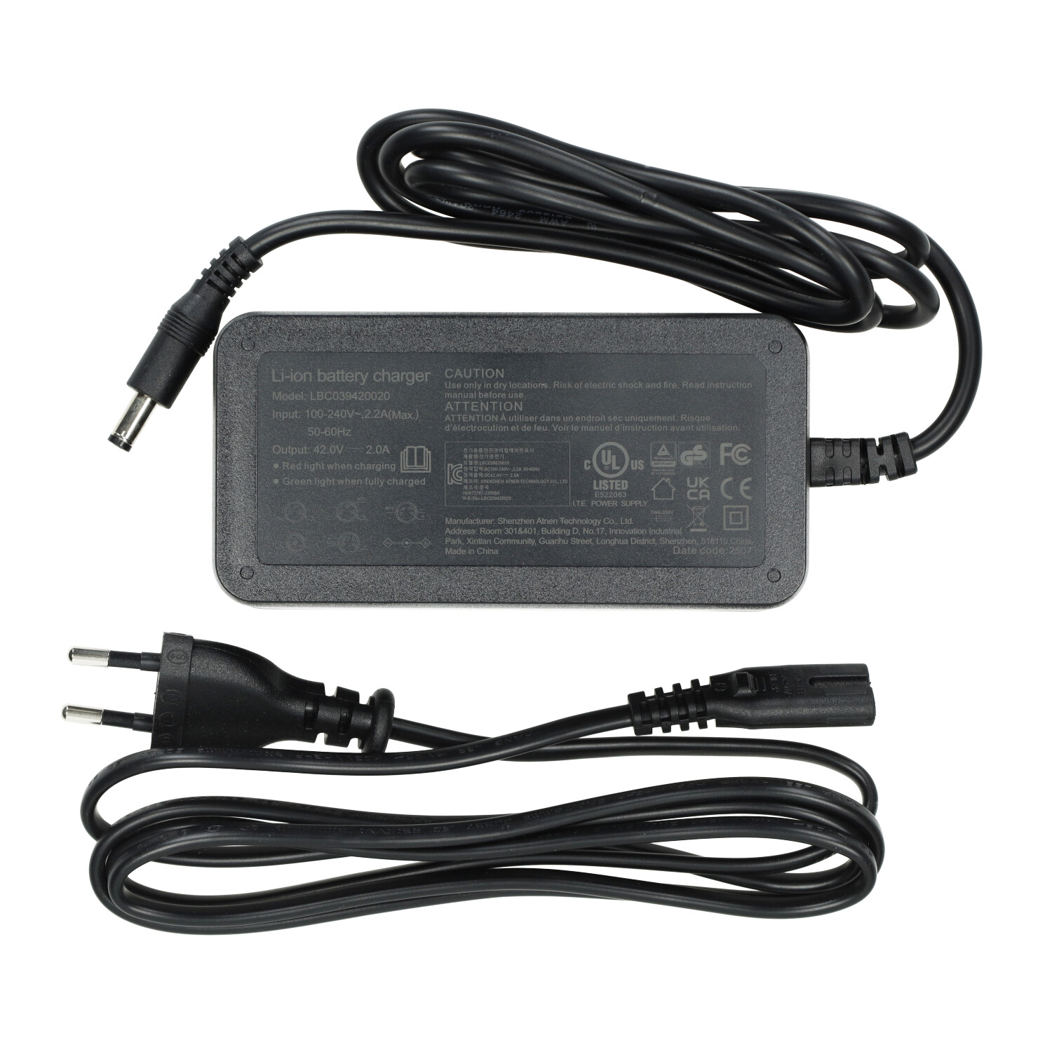 Acculader 42v 2a Voor V8 Mini Fatbike (dc 5.5-2.1) - Afbeelding 3