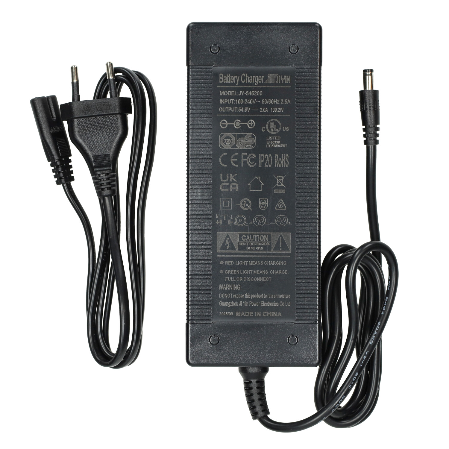 Acculader 54.6v 2a Voor Fatbike (2.1mm Stekker, V20 Pro) - Afbeelding 3