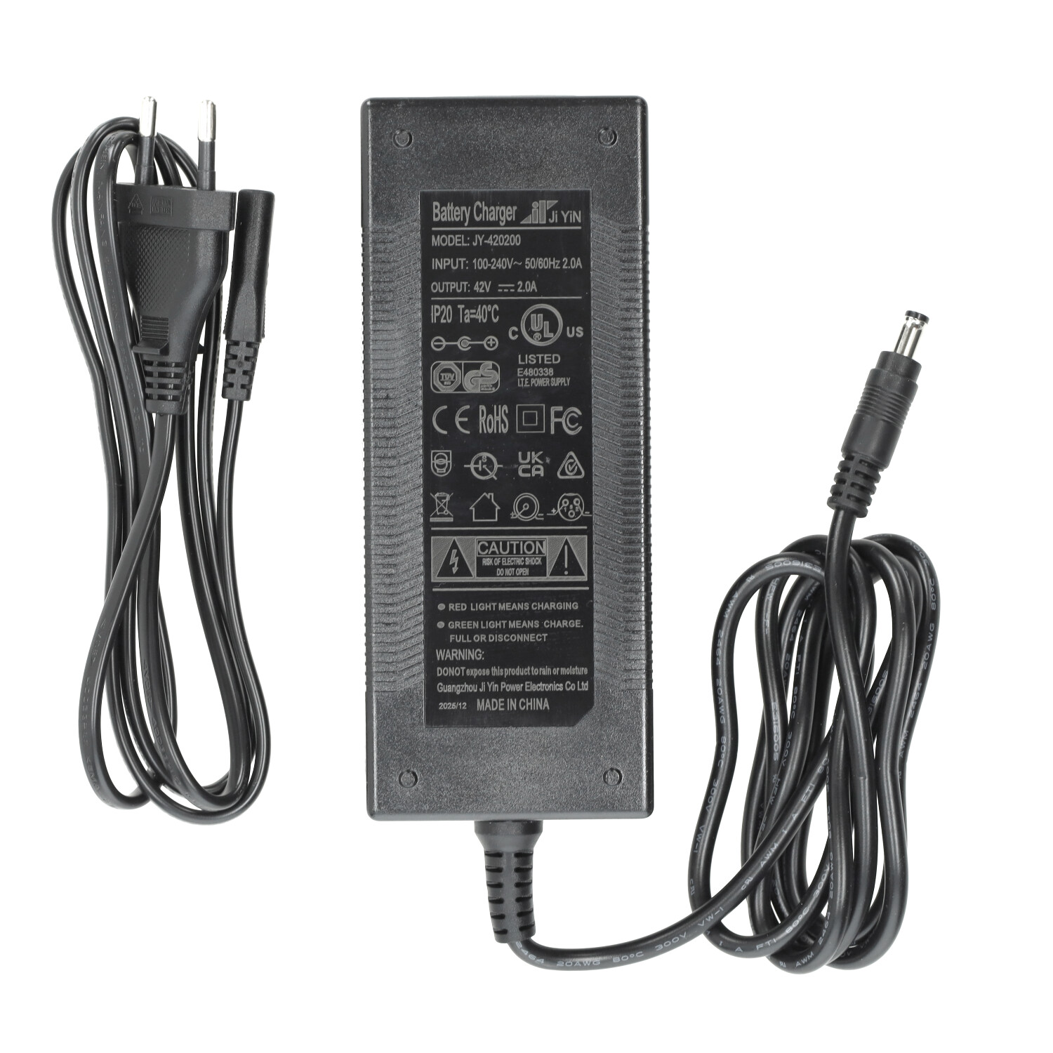 Acculader 42v 2a Voor Fatbike Dc 5.5-2.1 V20 Pro - Afbeelding 2