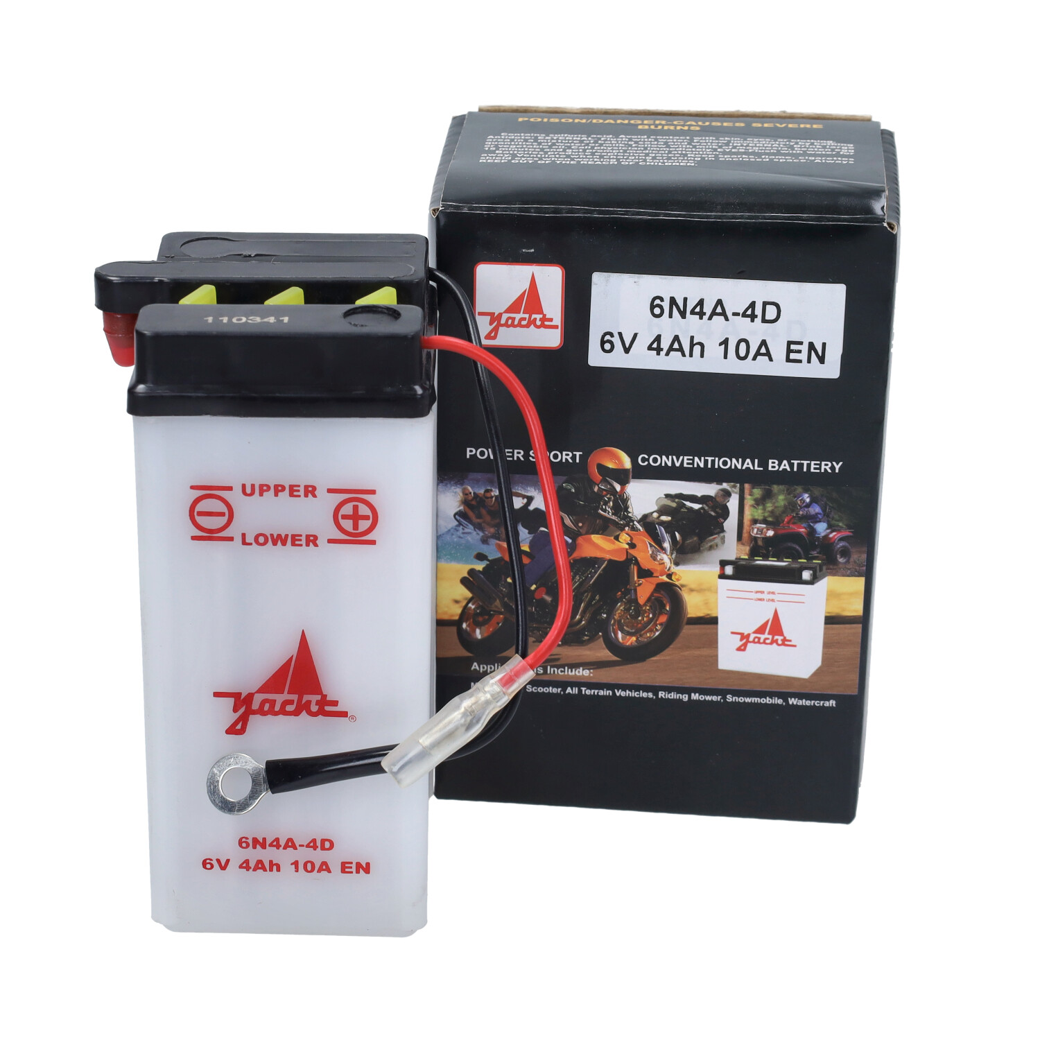 Accu 6N4A-4D 6V 4Ah voor Yamaha FS1-DX brommer