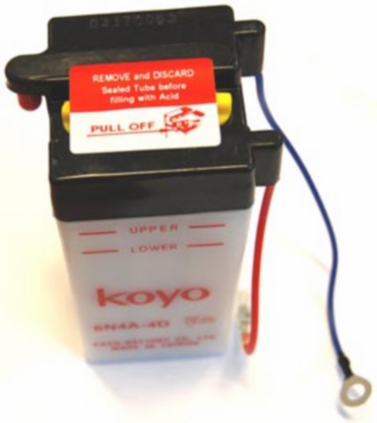 Accu 6N4A-4D 6V 4Ah voor Yamaha FS1-DX bromfiets