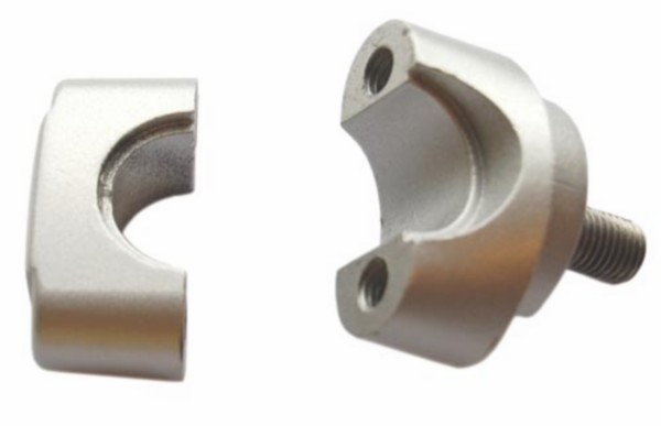 Stuurklem boven en onder zilver 2-delig voor Yamaha FS1 brommer