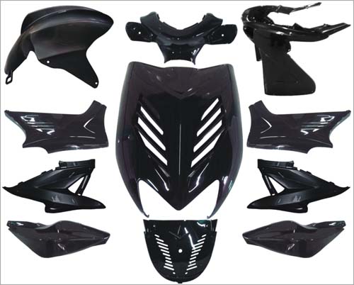 Plaatwerkset DMP special zwart metallic 11-delig aerox