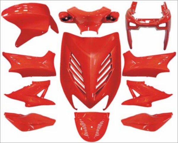 DMP plaatwerkset rood 11-delig voor Yamaha Aerox en MBK Nitro