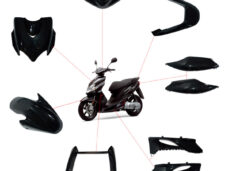 Plaatwerkset DMP zwart metallic 9-delig voor Yamaha Jog