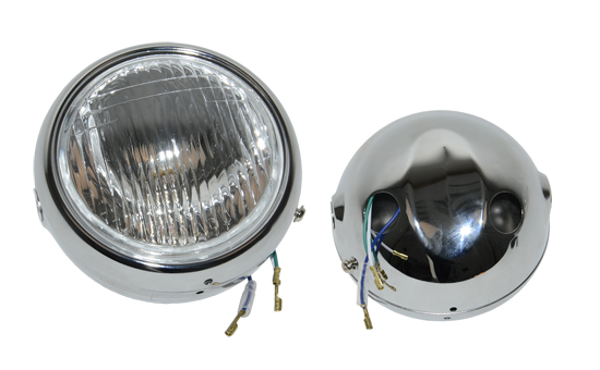 Koplamp rond compleet a-kwaliteit 145mm chroom — geschikt voor Yamaha fs1